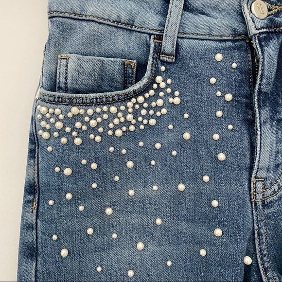 Anthro Pilcro Script High-Rise Pearl Skinny Jeans - Picture 6 of 8